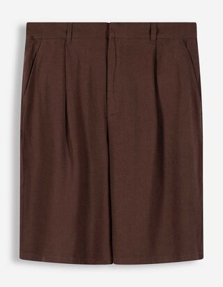 Bermuda  - Leinen-Optik - dunkelbraun