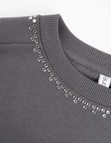 Melegítőfelső - Strasszokkal - sötétszürke