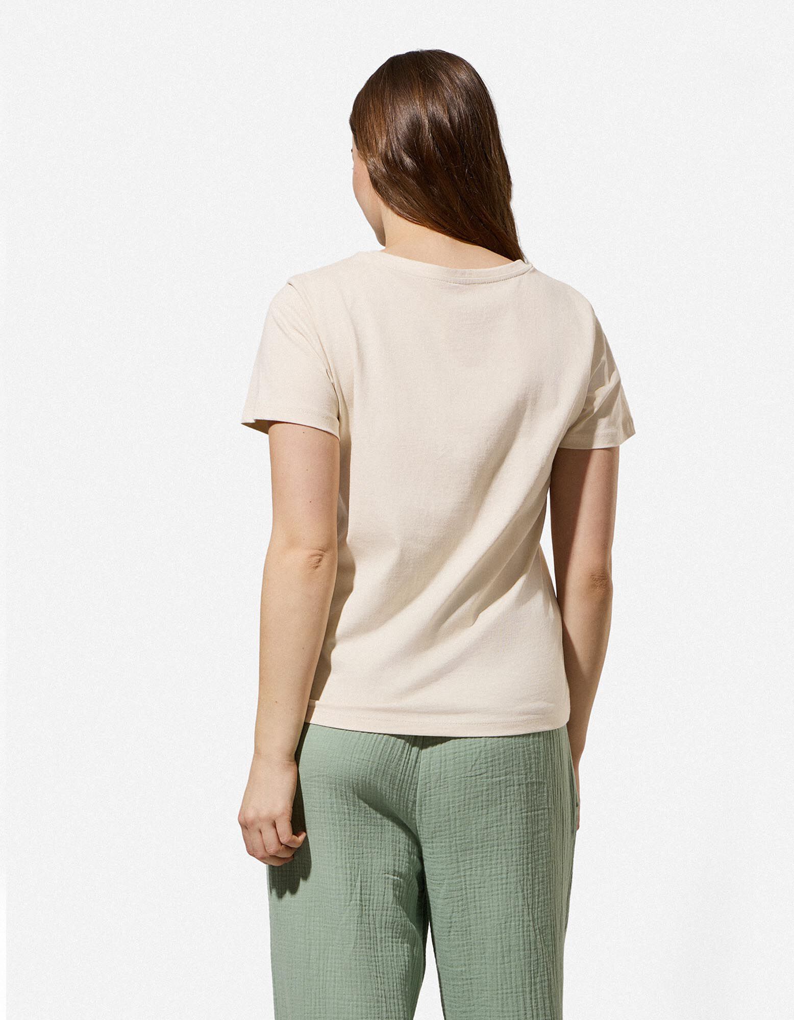 T-Shirt - Frontprint - Beige