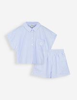 &nbsp;Set aus T-Shirt und Shorts - Stickereien - wei&szlig;