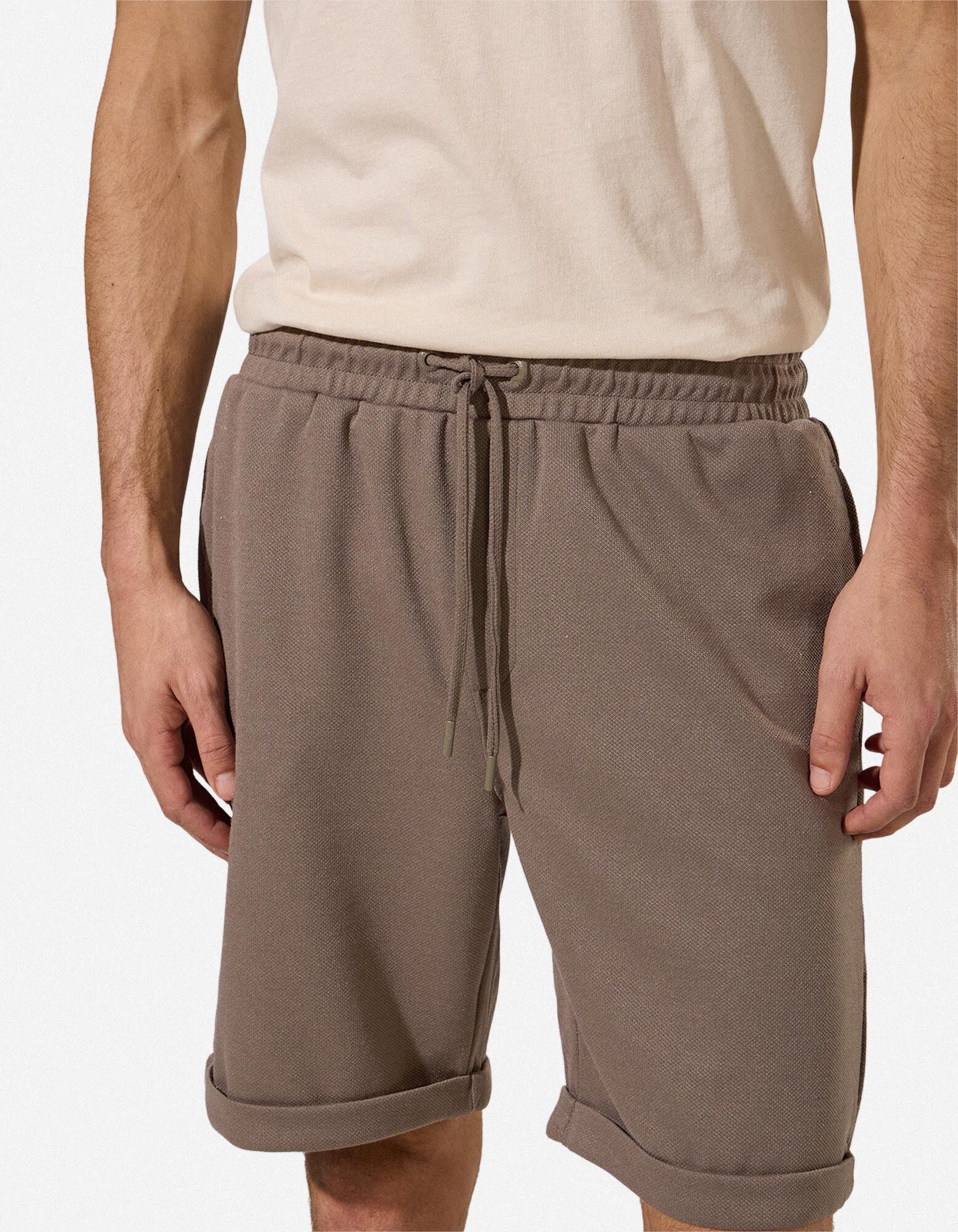 Short - Piqu&eacute; - Brun