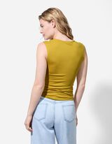 Top - Decolteu &icirc;n colțuri - Galben