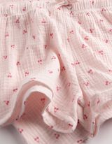 Pyjama Set aus Shirt und Hose - Musselin - rosa