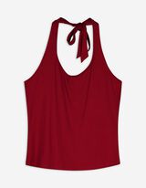 Top - Neckholder-Ausschnitt - dunkelrot
