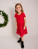 Šaty - Pásek s drukem - cervena