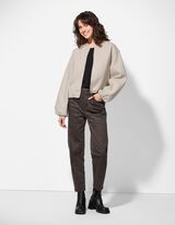 Jacke - Cropped - beige