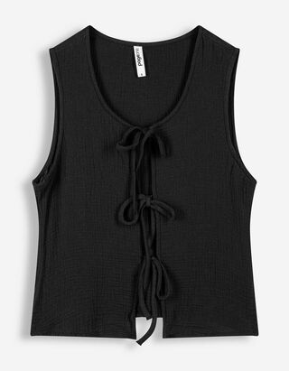 Bluse - einfarbig - schwarz