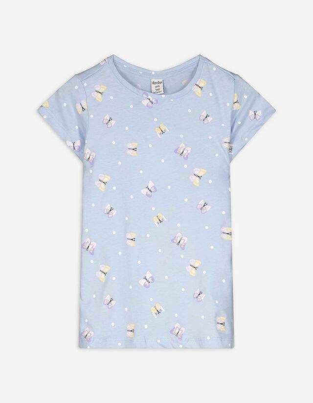 T-Shirt - Allover-Print - hellblau