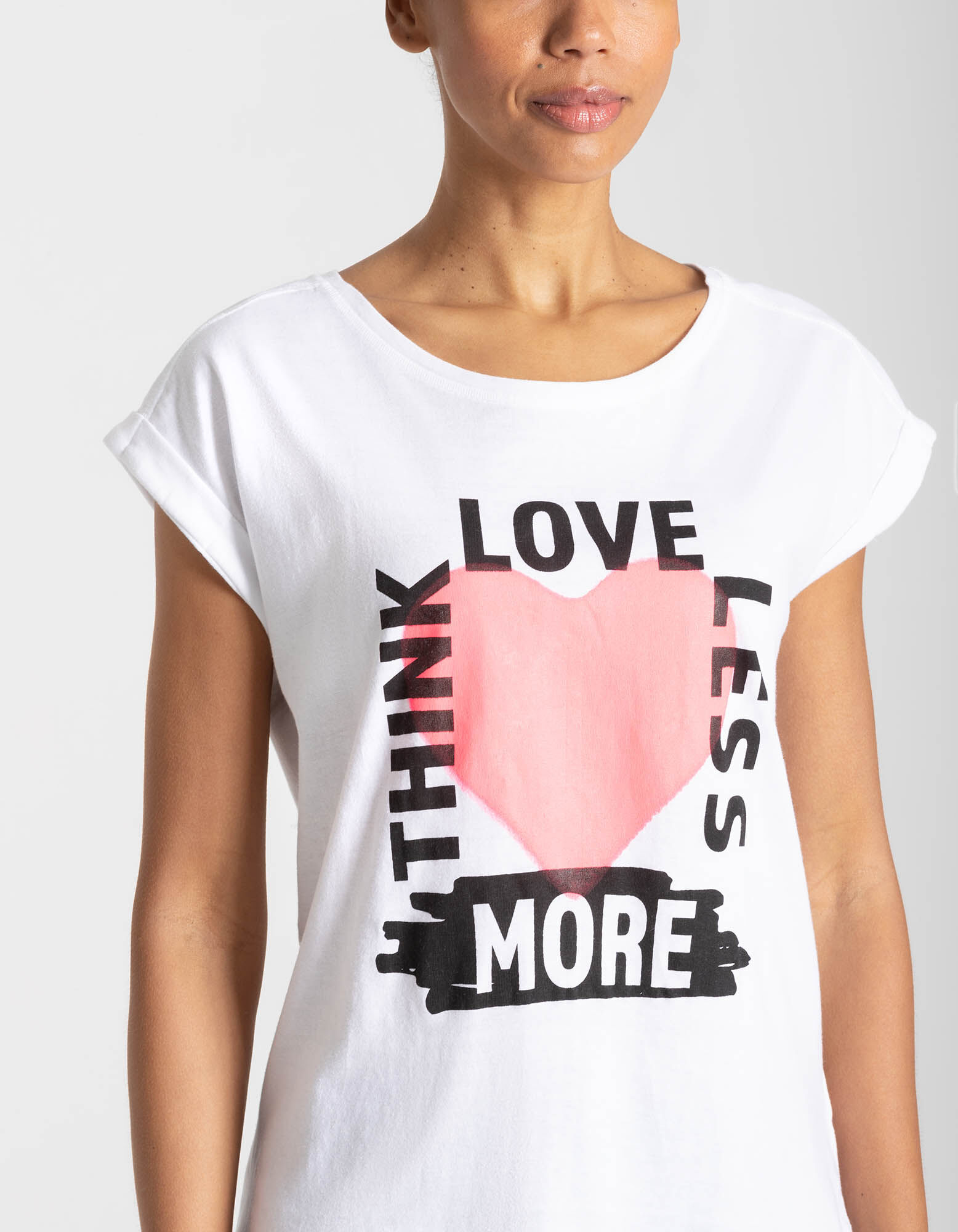 T-shirt - Message imprim&eacute; - blanc