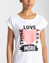 T-shirt - Message imprim&eacute; - blanc