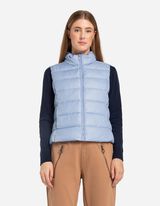 Dygsniuota liemenė - Stati apykaklė - sviesiai melynas