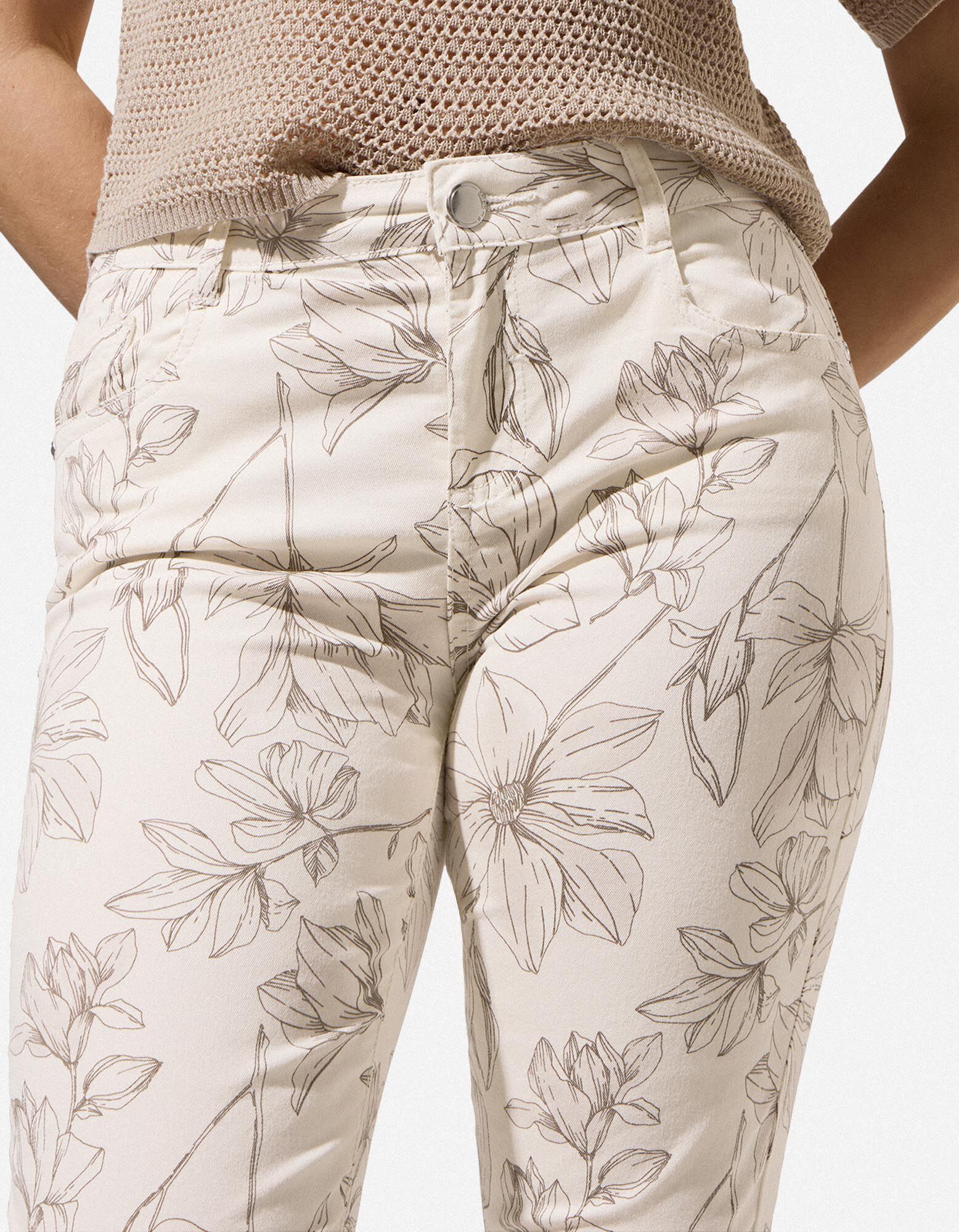 Caprihose - Twill - wei&szlig;