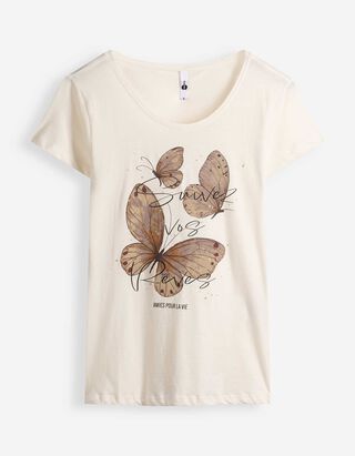 T-Shirt - Glitzerprint - Off-White