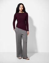 Majica dolg rokav - Asimetrično - temno vijolicna