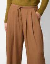 Pantaloni - Picior larg - Maro deschis