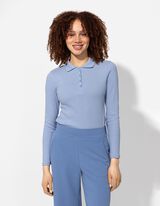 Longsleeve - Geribde structuur - lichtblauw