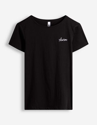 T-Shirt - Stickereien - Schwarz