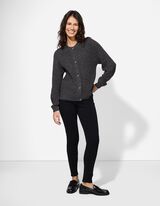 Cardigan - Structură cu nervuri - Gri