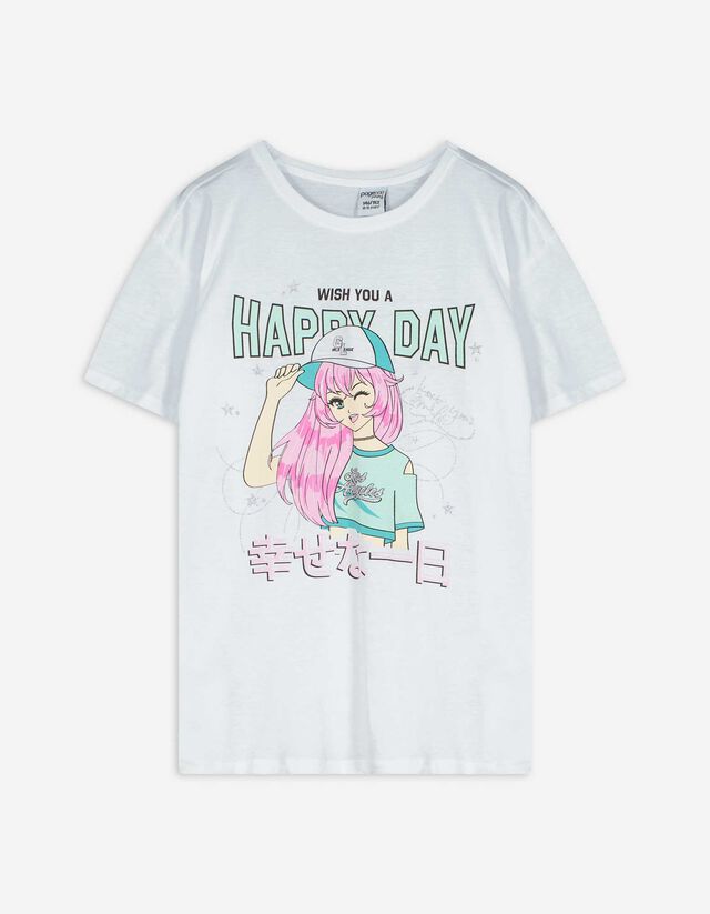 T-Shirt - Print - weiß