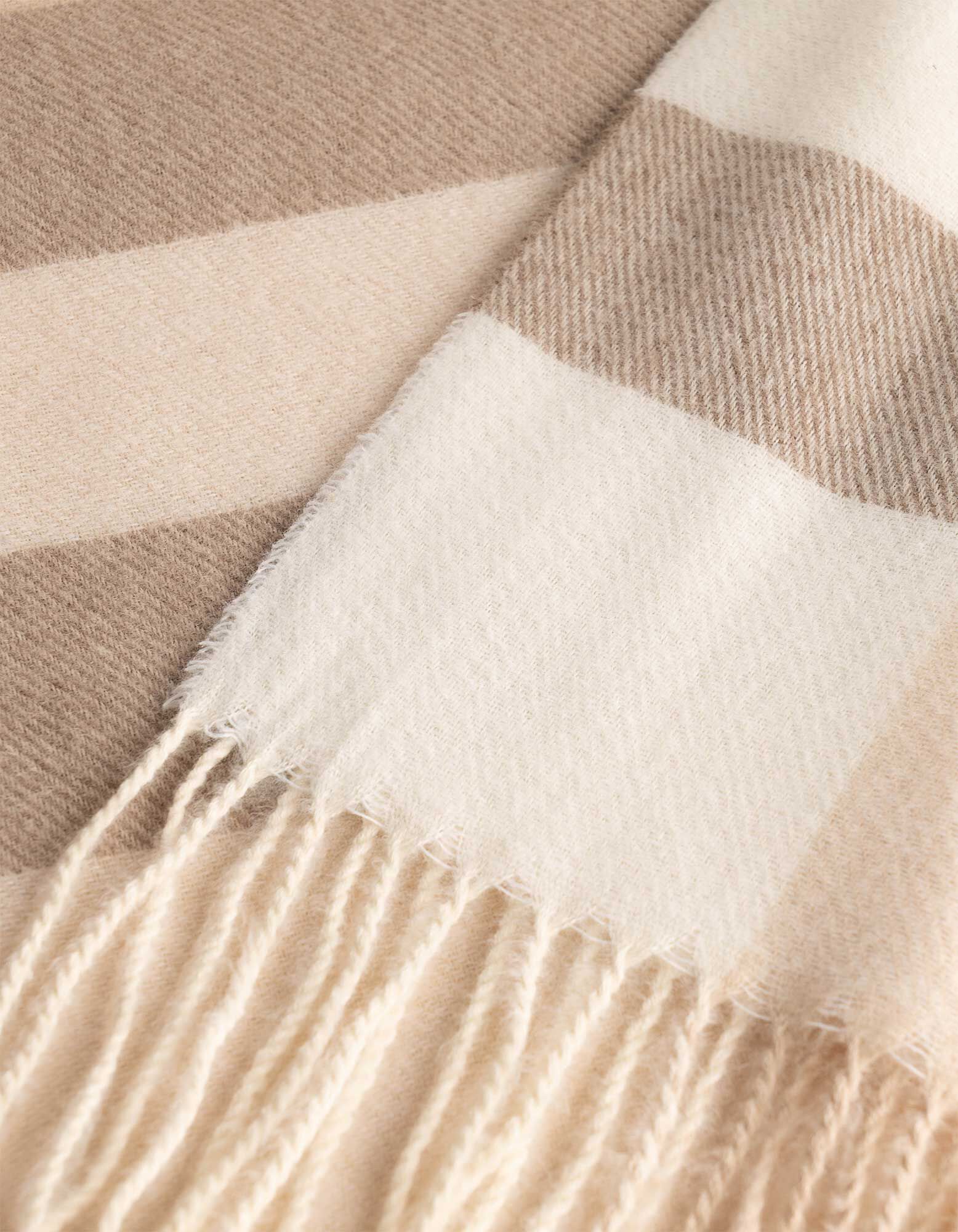 Schal - Karomuster - Beige