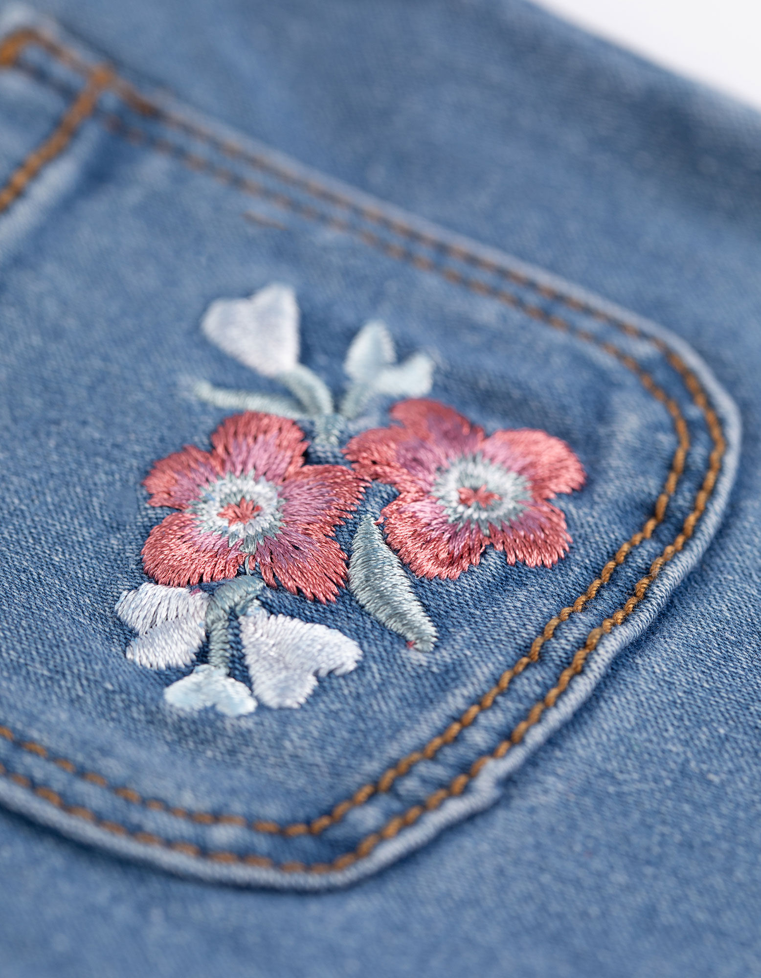 Rolanko Mädchen Jeans Loch Denim Blau - Bequeme We Produktbild-Vorschau 2