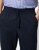 Hlače - Lanena me&scaron;anica - temno modra