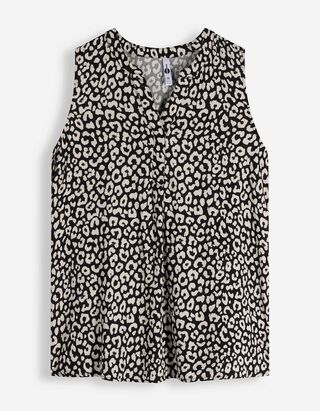 Blusentop - Allover-Print - Schwarz