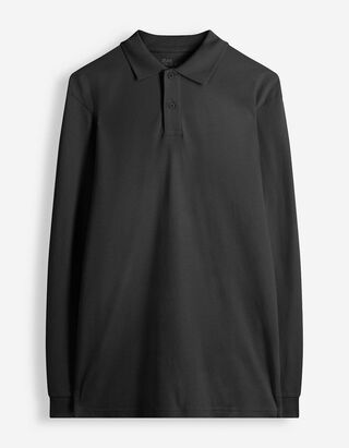 Langarmshirt - Polokragen - Khaki