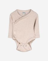 Langarmbody - Rippstrick - beige