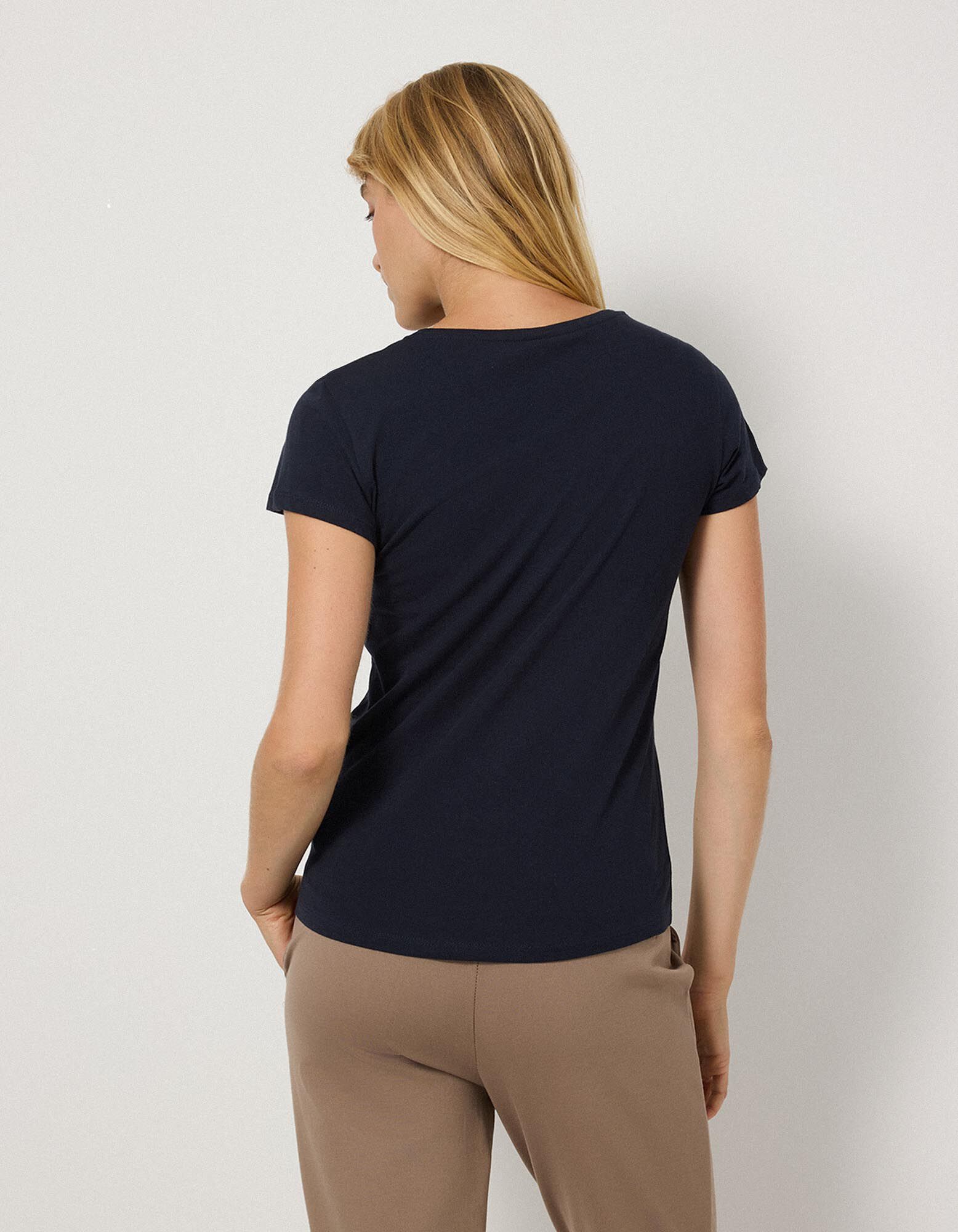 T-Shirt - Glitzerprint - Dunkelblau