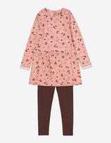Mädchen Set aus Kleid und Leggings - Schleifenapplikation