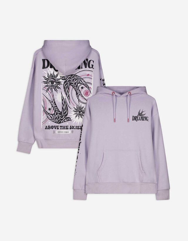Sweatshirt - Rückenprint - lila