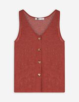 Stricktop - Knopfleiste - dunkelrot