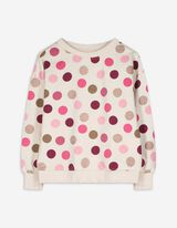 Sweatshirt - Polka Dots - beige