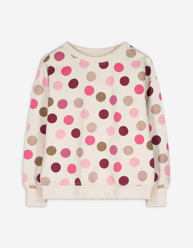 Sweatshirt - Polka Dots - beige