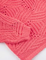 Pleteni pulover - &Scaron;i&scaron;mi&scaron; rukavi - svetlo-crvena