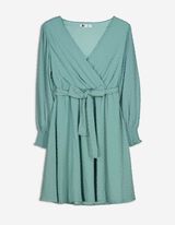 Rochie midi - Top wrap - Turcoaz