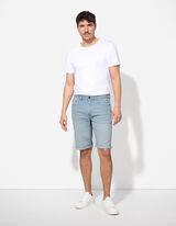 Denim short - Vaste pijpomslag - lichtblauw
