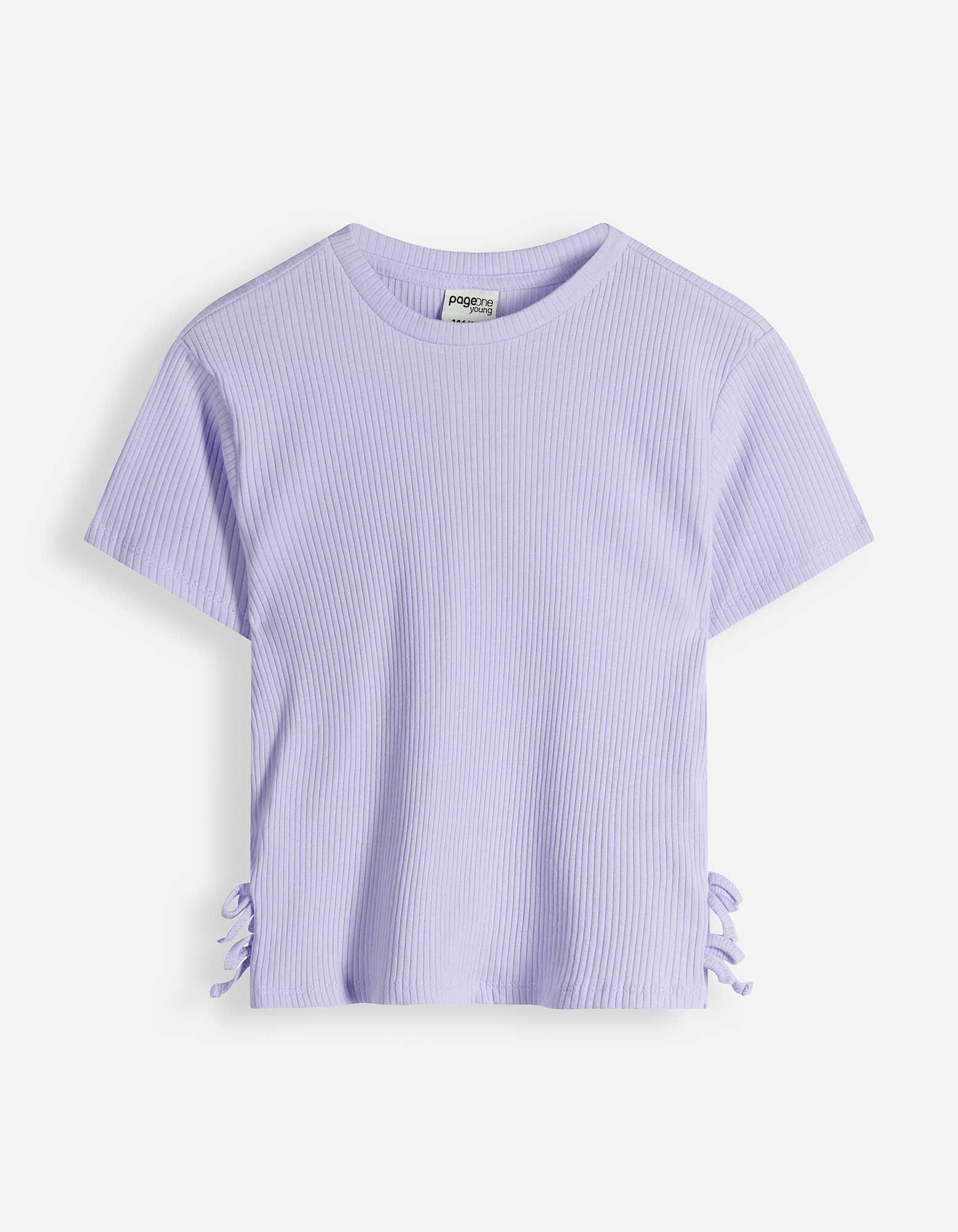 T-shirt - naszyta kokardka - lila