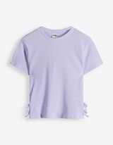 T-shirt - naszyta kokardka - lila