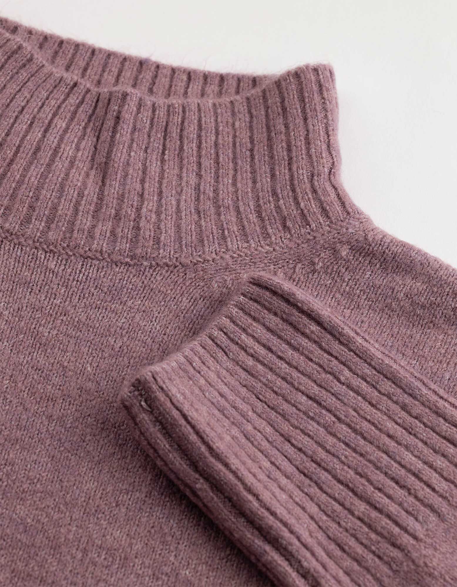 Strickpullover - Mockneck - Flieder