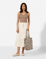 Top - Inserto in pizzo - marrone