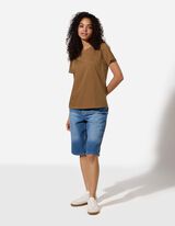 T-shirt - Borduursels - bruin