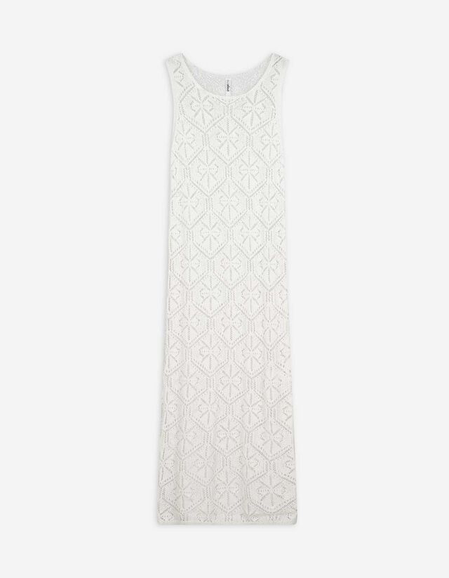 Strickkleid - Seitenschlitz - weiß