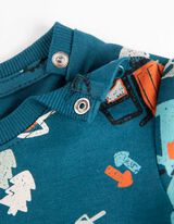 Tričko s dlhými rukávmi - Celoplošná potlač - tmavomodra