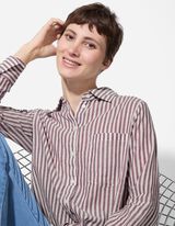 Košile - Proužky - tm. lila