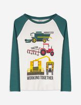 Langarmshirt - Print - weiß