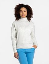Sweter z dzianiny - Oversized Fit - bialy