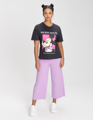 Pantalon palazzo - Bas des jambes de finition c&ocirc;tel&eacute;e - Lilas