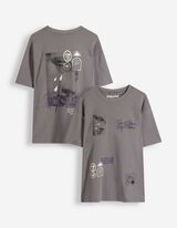T-Shirt - R&uuml;ckenprint - dunkelgrau